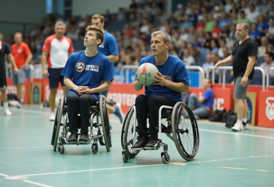 DÉCOUVERTE DU HANDBALL EN FAUTEUIL.